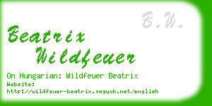 beatrix wildfeuer business card